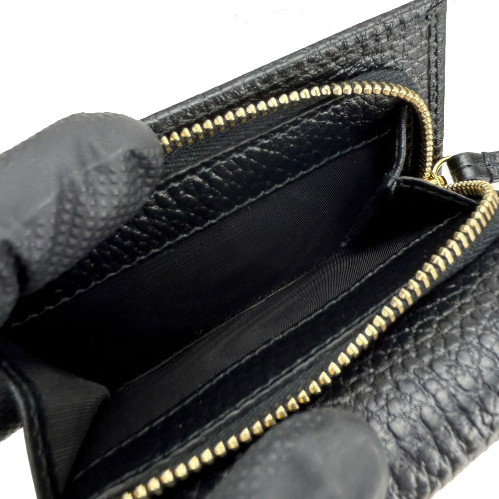 GUCCI Tri-fold wallet 644407 leather black GG Marmont unisex(Unisex) Used