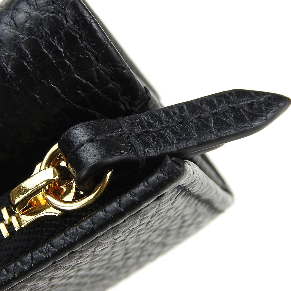 GUCCI Tri-fold wallet 644407 leather black GG Marmont unisex(Unisex) Used