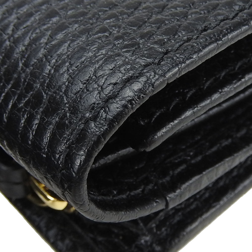 GUCCI Tri-fold wallet 644407 leather black GG Marmont unisex(Unisex) Used