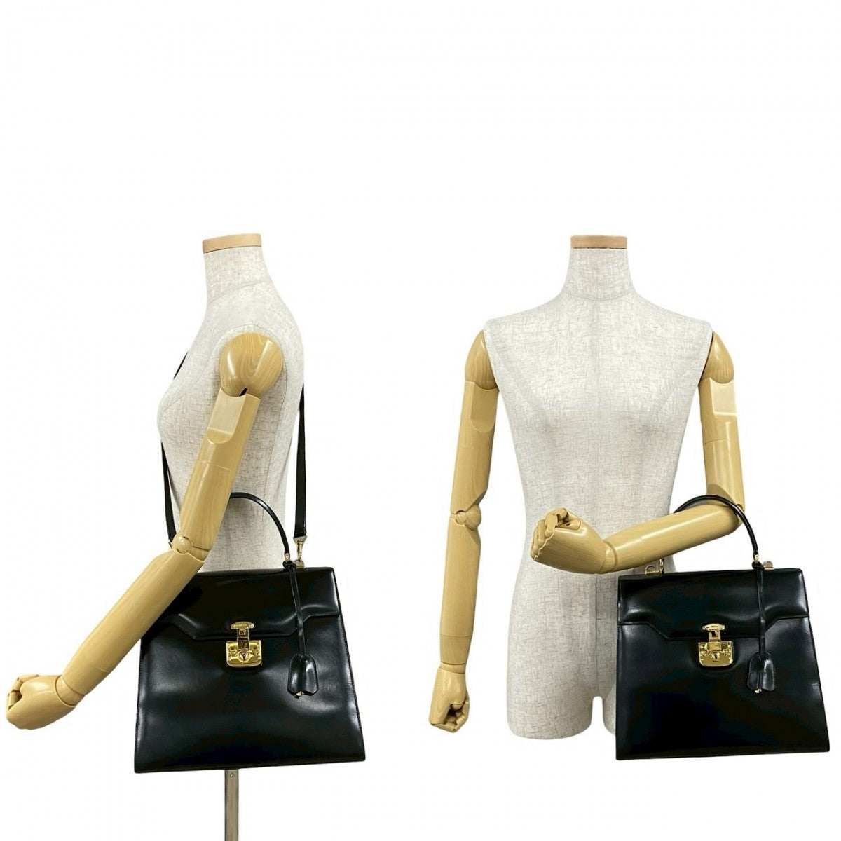 GUCCI Shoulder Bag Calfskin black Ready lock