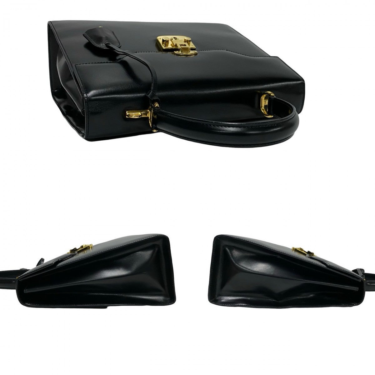 GUCCI Shoulder Bag Calfskin black Ready lock