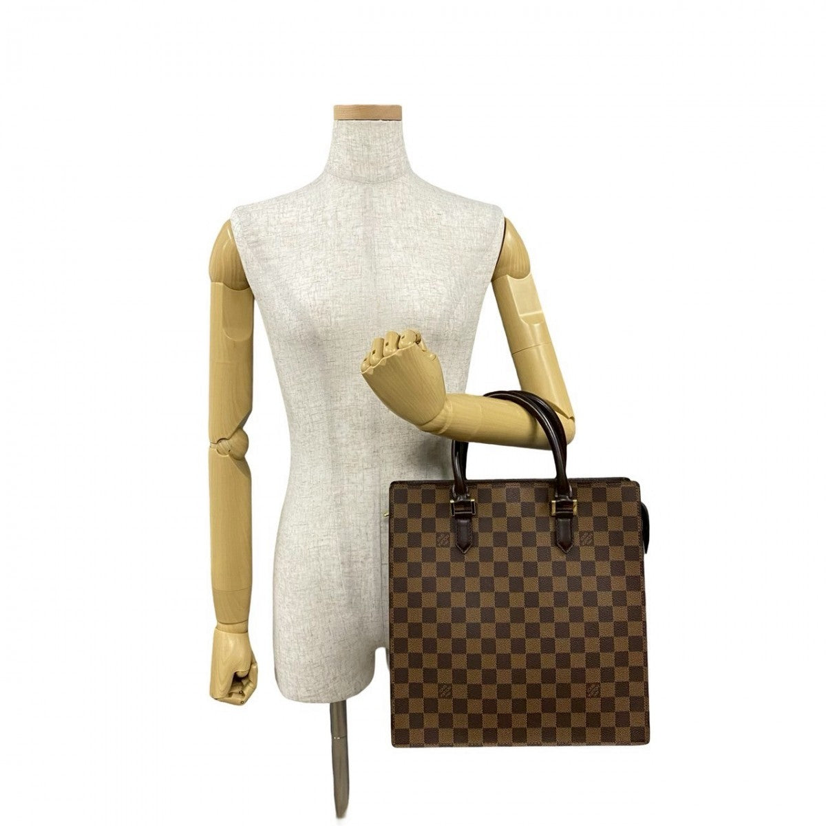 LOUIS VUITTON Handbag leather Brown Damier Venice PM