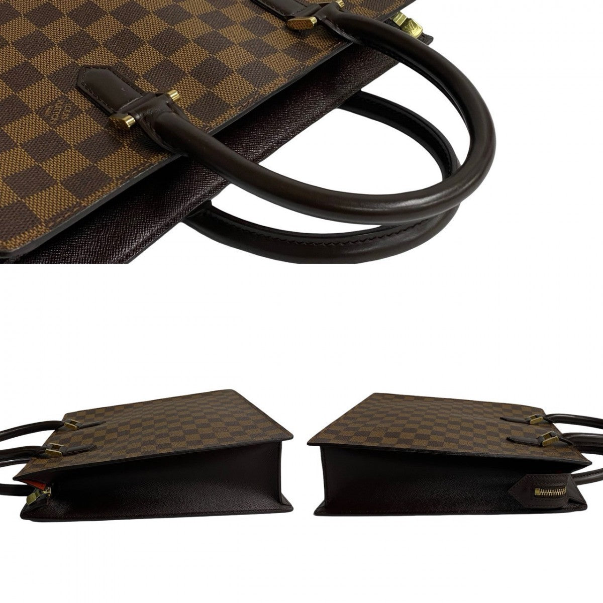 LOUIS VUITTON Handbag leather Brown Damier Venice PM