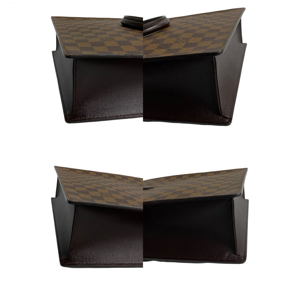 LOUIS VUITTON Handbag leather Brown Damier Venice PM