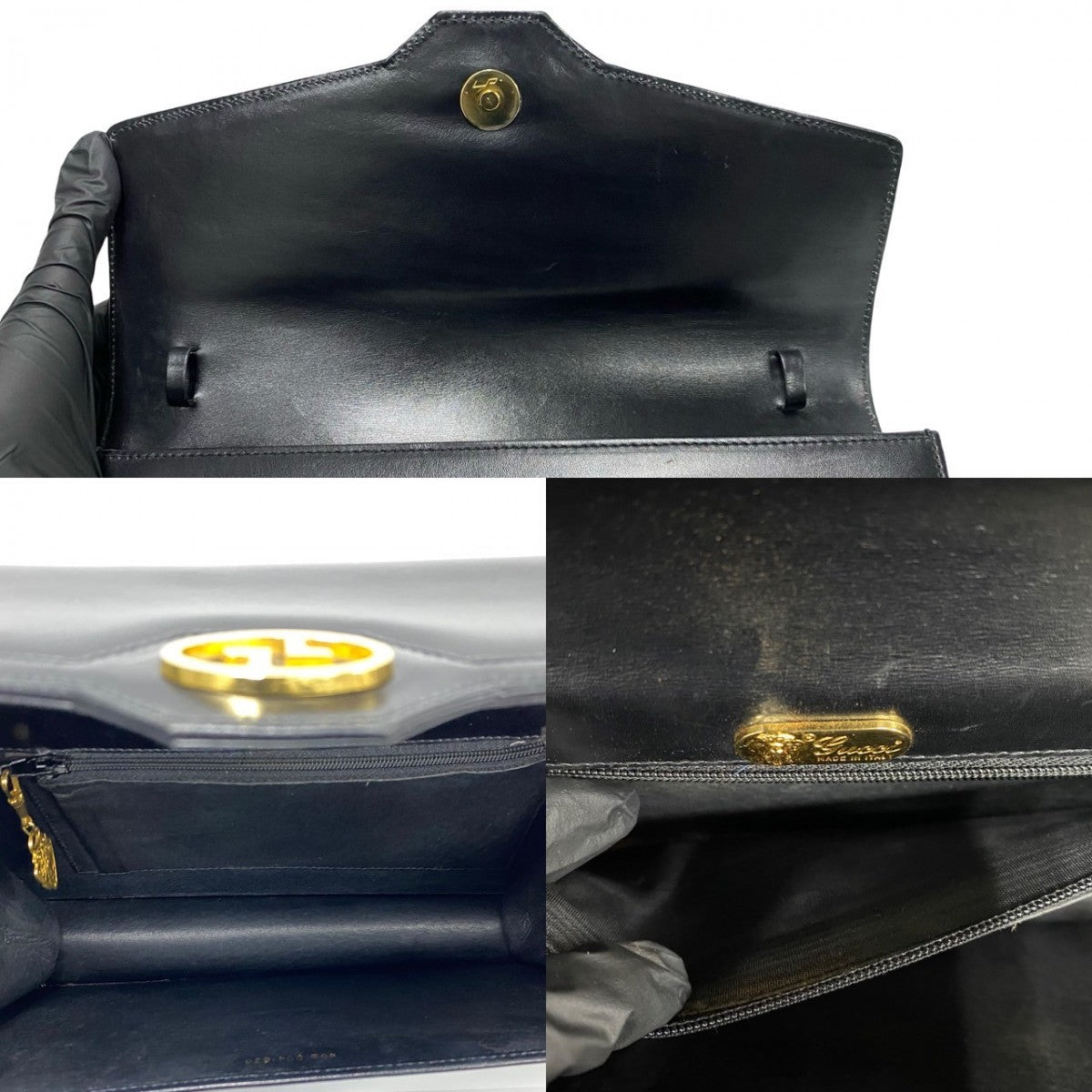 GUCCI Shoulder Bag Calfskin black