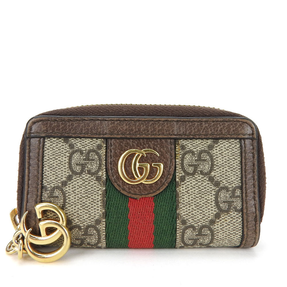 GUCCI Key case Key holder  523157 GG Supreme canvas, leather beige Sherry line Off deer unisex(Unisex) Used