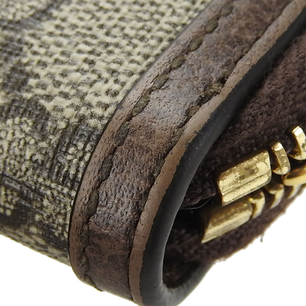 GUCCI Key case Key holder  523157 GG Supreme canvas, leather beige Sherry line Off deer unisex(Unisex) Used