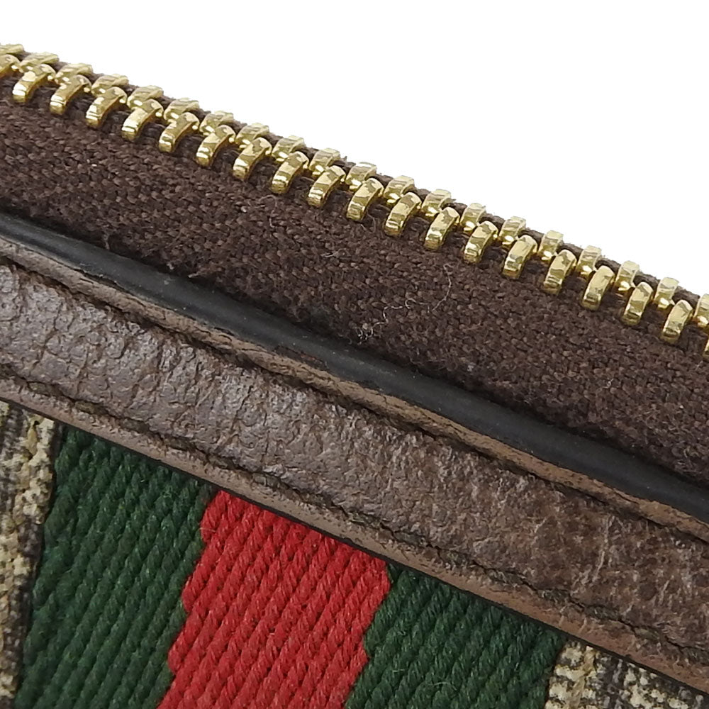 GUCCI Key case Key holder  523157 GG Supreme canvas, leather beige Sherry line Off deer unisex(Unisex) Used