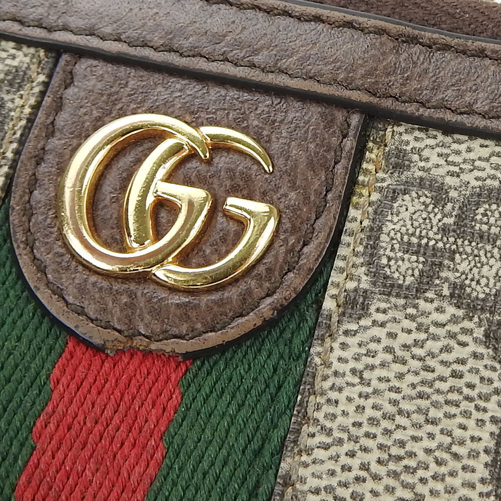 GUCCI Key case Key holder  523157 GG Supreme canvas, leather beige Sherry line Off deer unisex(Unisex) Used