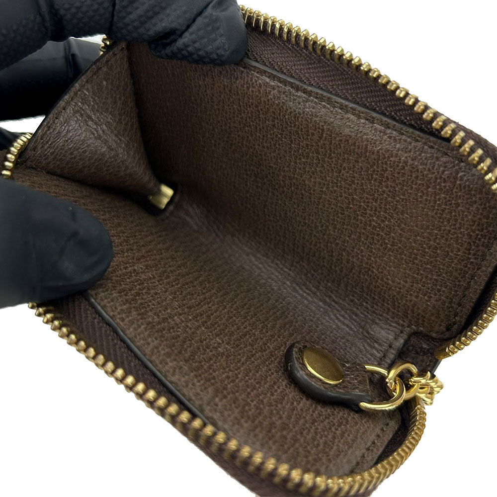 GUCCI Key case Key holder  523157 GG Supreme canvas, leather beige Sherry line Off deer unisex(Unisex) Used