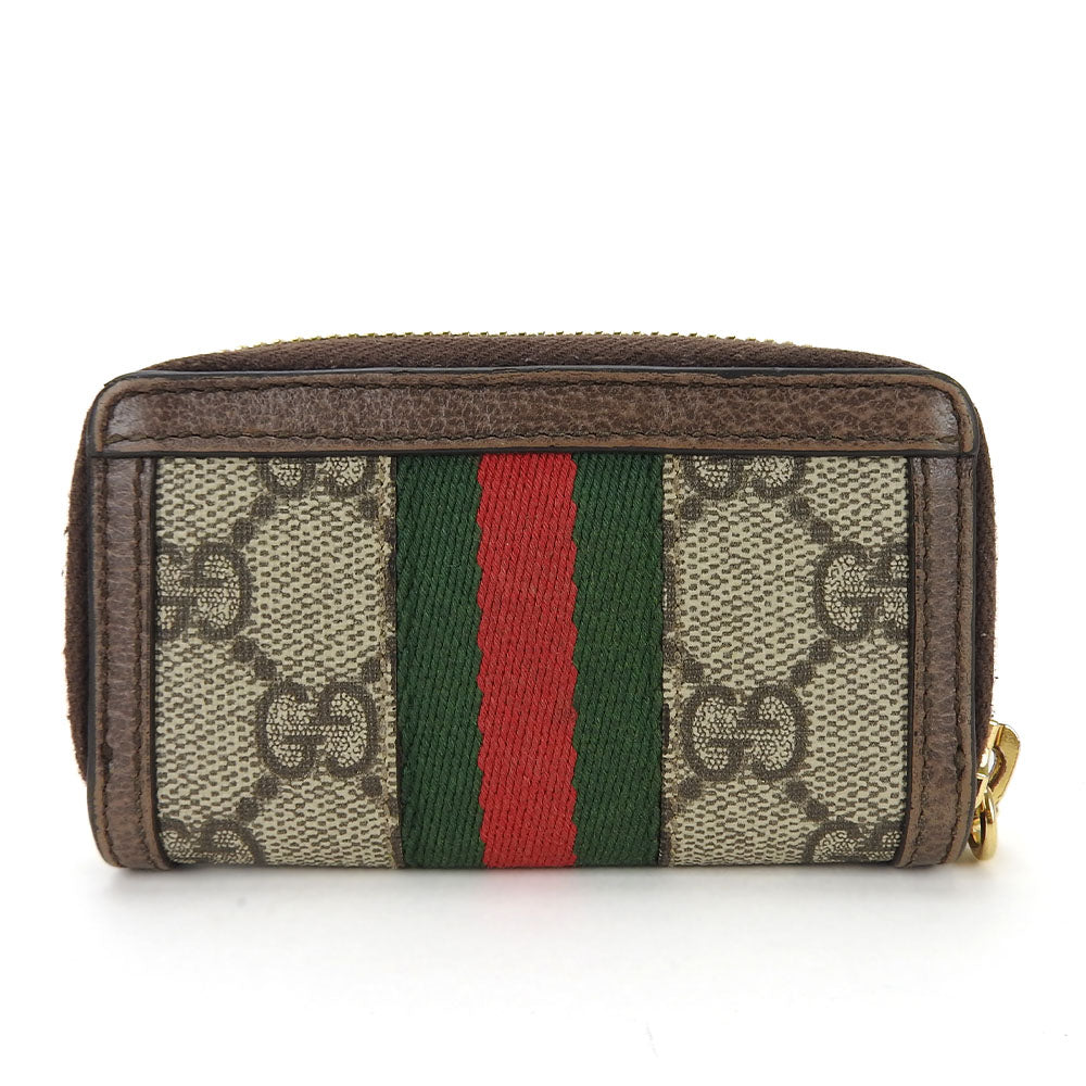 GUCCI Key case Key holder  523157 GG Supreme canvas, leather beige Sherry line Off deer unisex(Unisex) Used