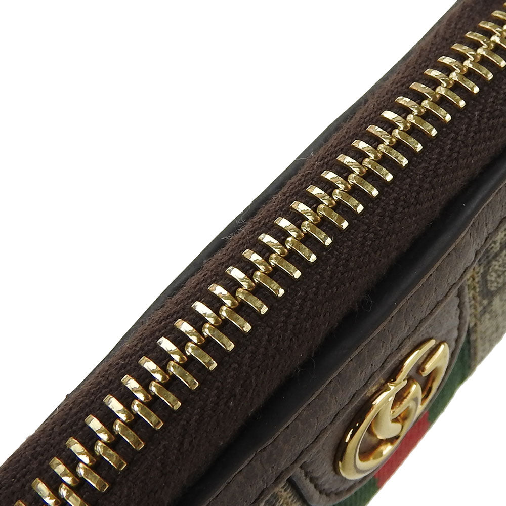 GUCCI Key case Key holder  523157 GG Supreme canvas, leather beige Sherry line Off deer unisex(Unisex) Used