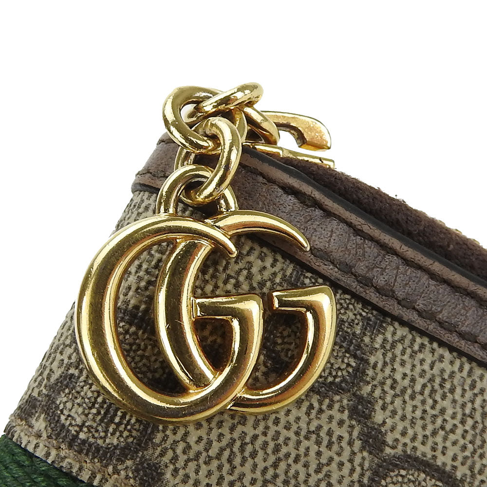 GUCCI Key case Key holder  523157 GG Supreme canvas, leather beige Sherry line Off deer unisex(Unisex) Used