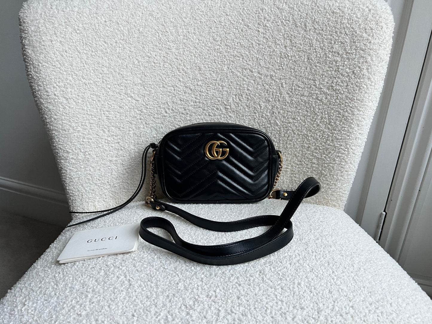 Gucci GG Black Marmont Mini Shoulder Bag (RRP £1,360)