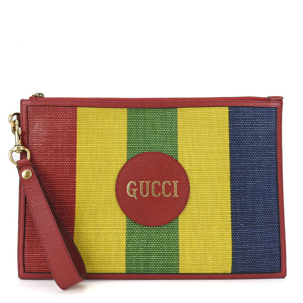 GUCCI Clutch bag 625602 Canvas, Leather multicolor Baiadera unisex(Unisex) Used