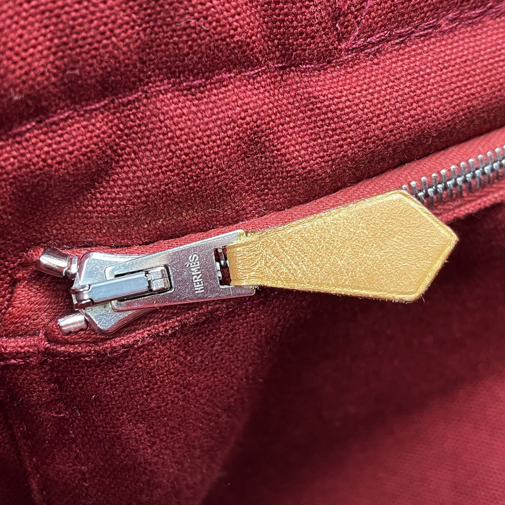 HERMES Handbag canvas Red Fool ToePM unisex(Unisex) Used