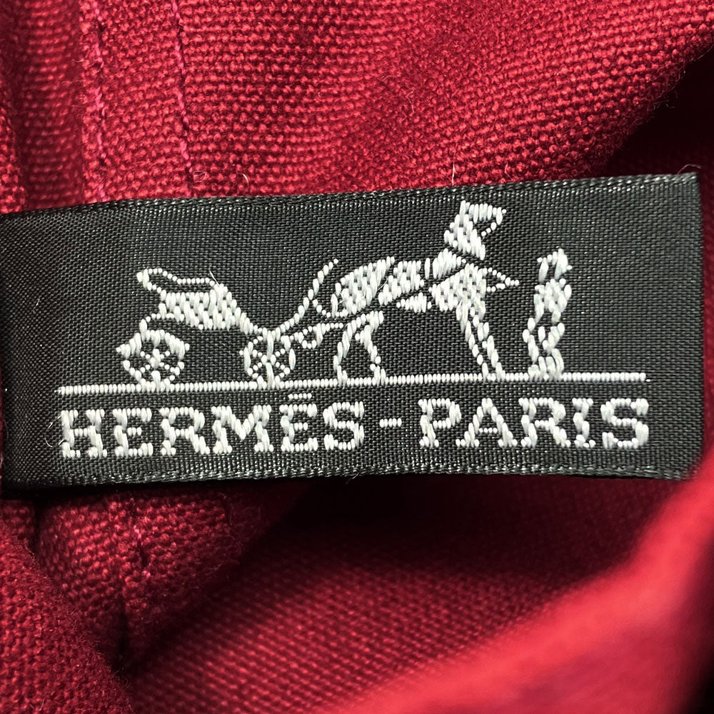 HERMES Handbag canvas Red Fool ToePM unisex(Unisex) Used