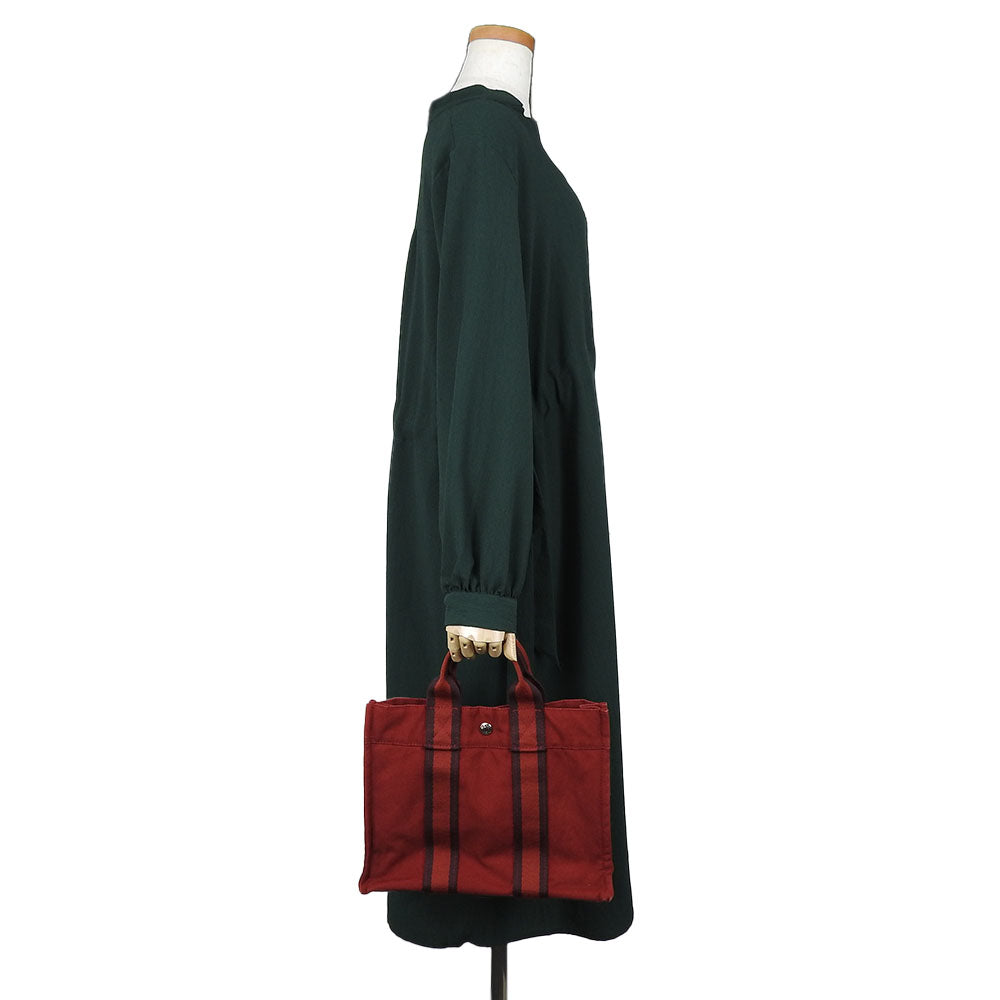 HERMES Handbag canvas Red Fool ToePM unisex(Unisex) Used