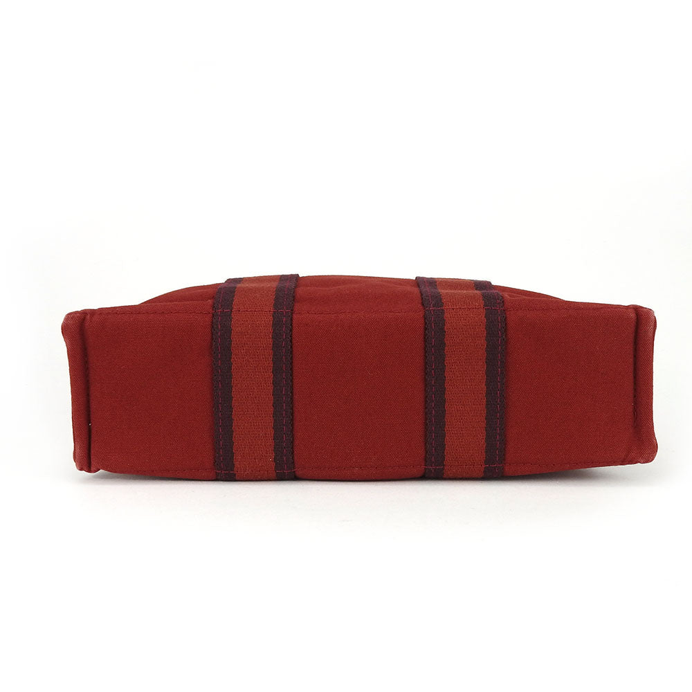 HERMES Handbag canvas Red Fool ToePM unisex(Unisex) Used