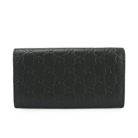 GUCCI Long Wallet Purse 244946 Sima leather black Guccisima Women Used