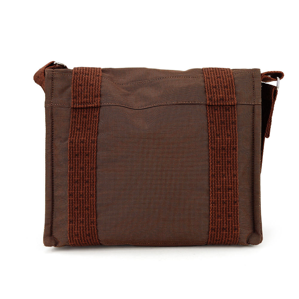 HERMES Shoulder Bag canvas Brown Her Line Bassus PM unisex(Unisex) Used