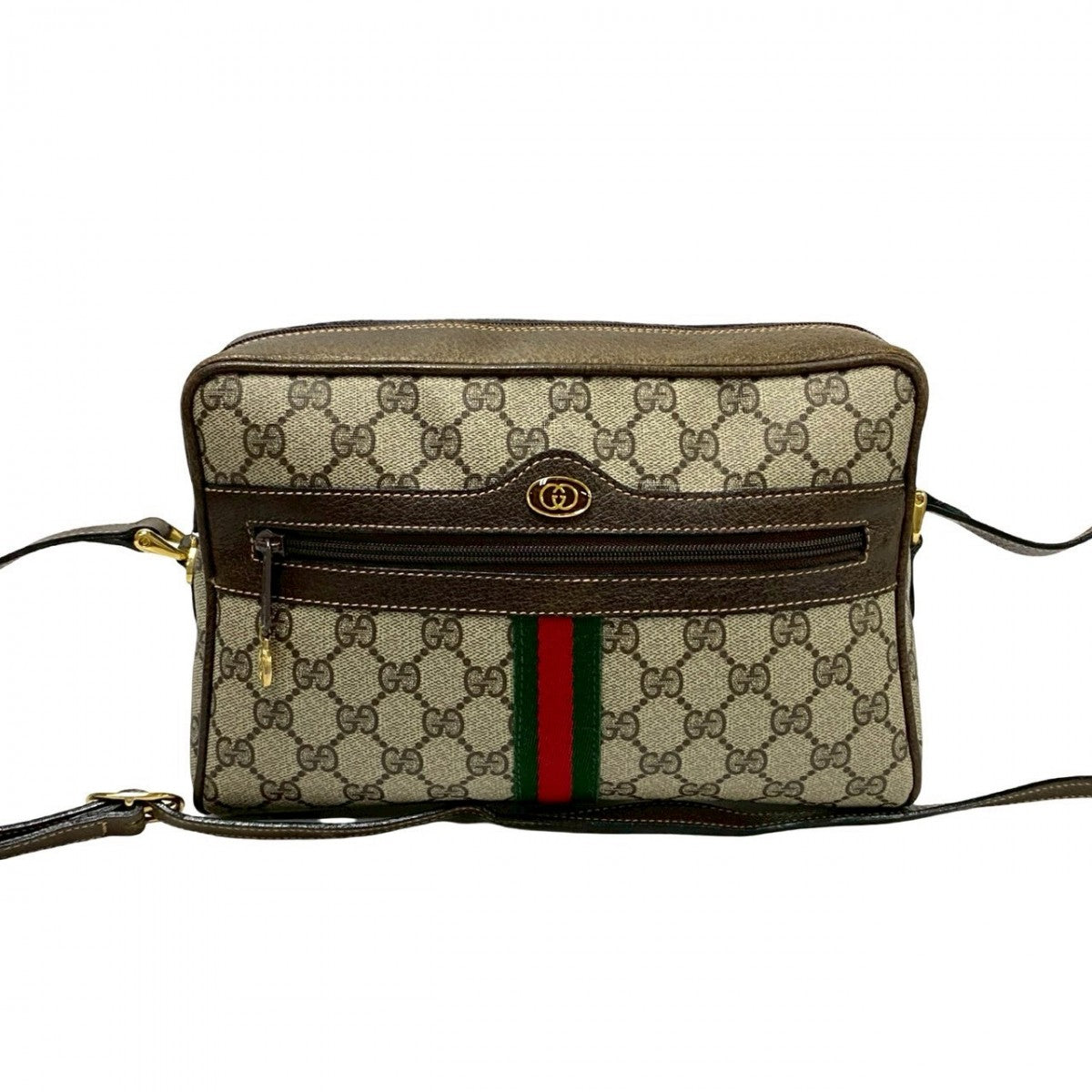 GUCCI Shoulder Bag leather Brown Sherry line