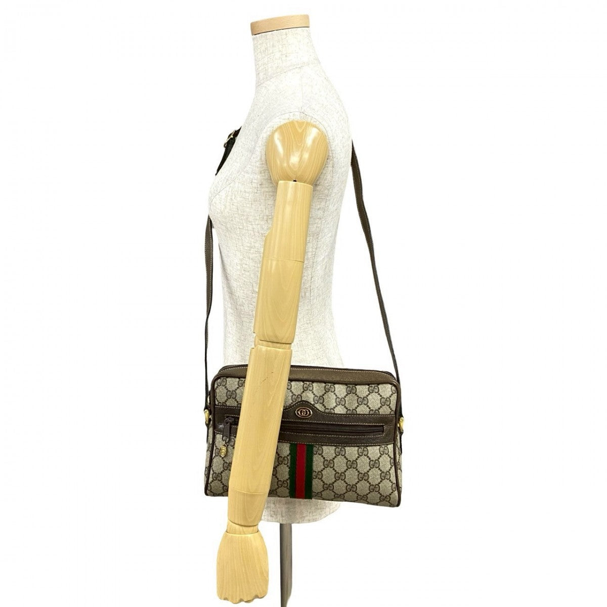 GUCCI Shoulder Bag leather Brown Sherry line
