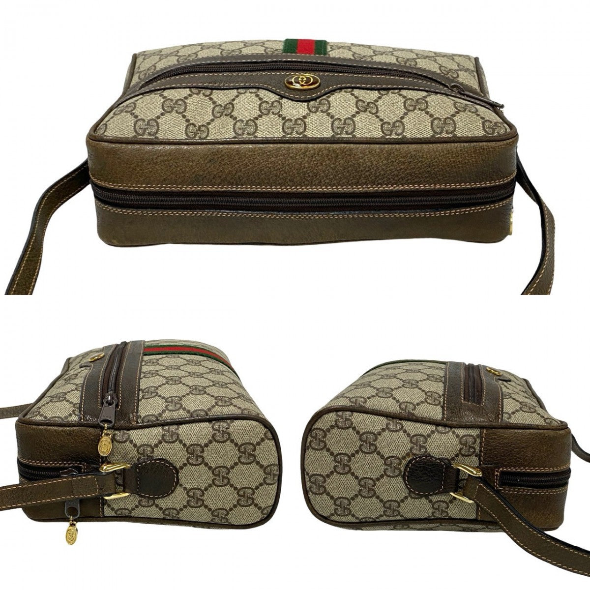 GUCCI Shoulder Bag leather Brown Sherry line