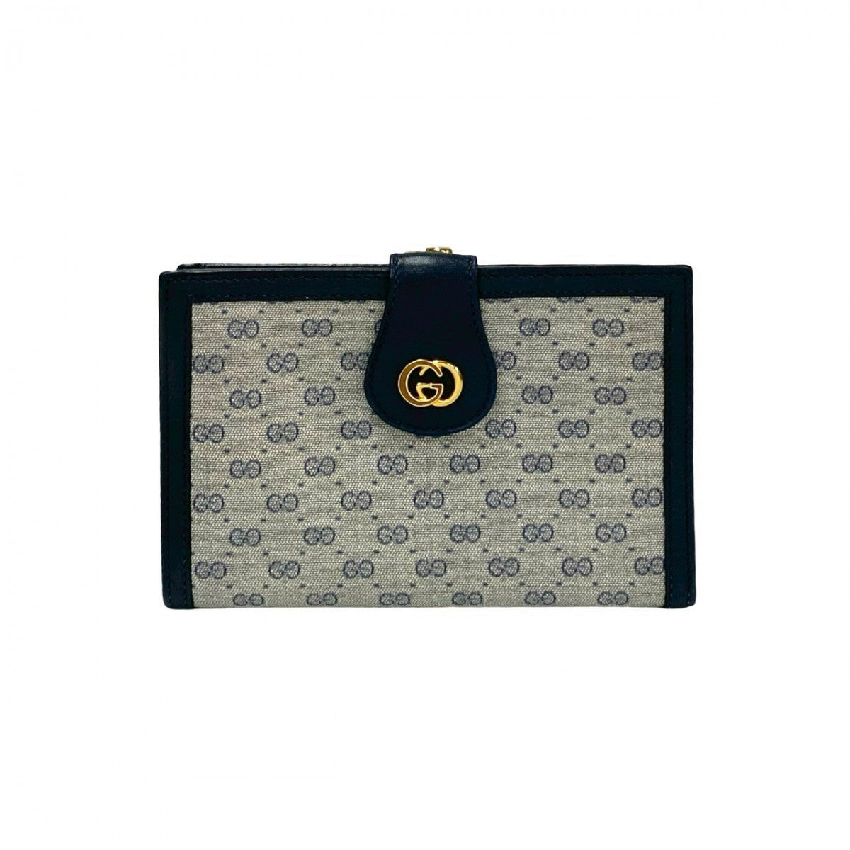 GUCCI Bifold Wallet leather Navy