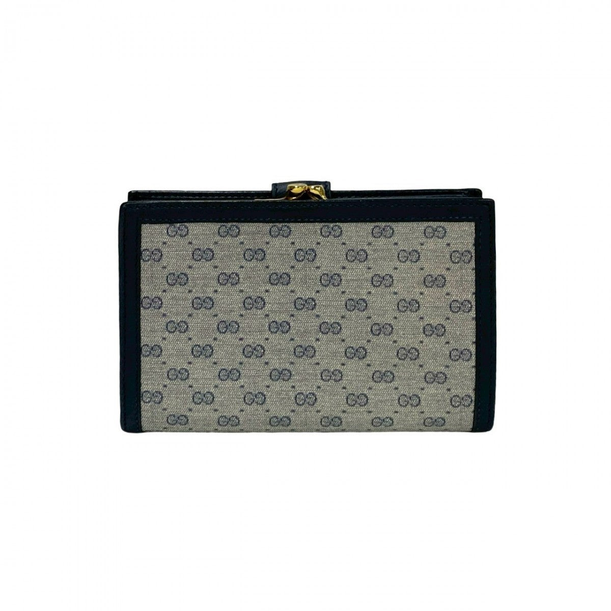 GUCCI Bifold Wallet leather Navy