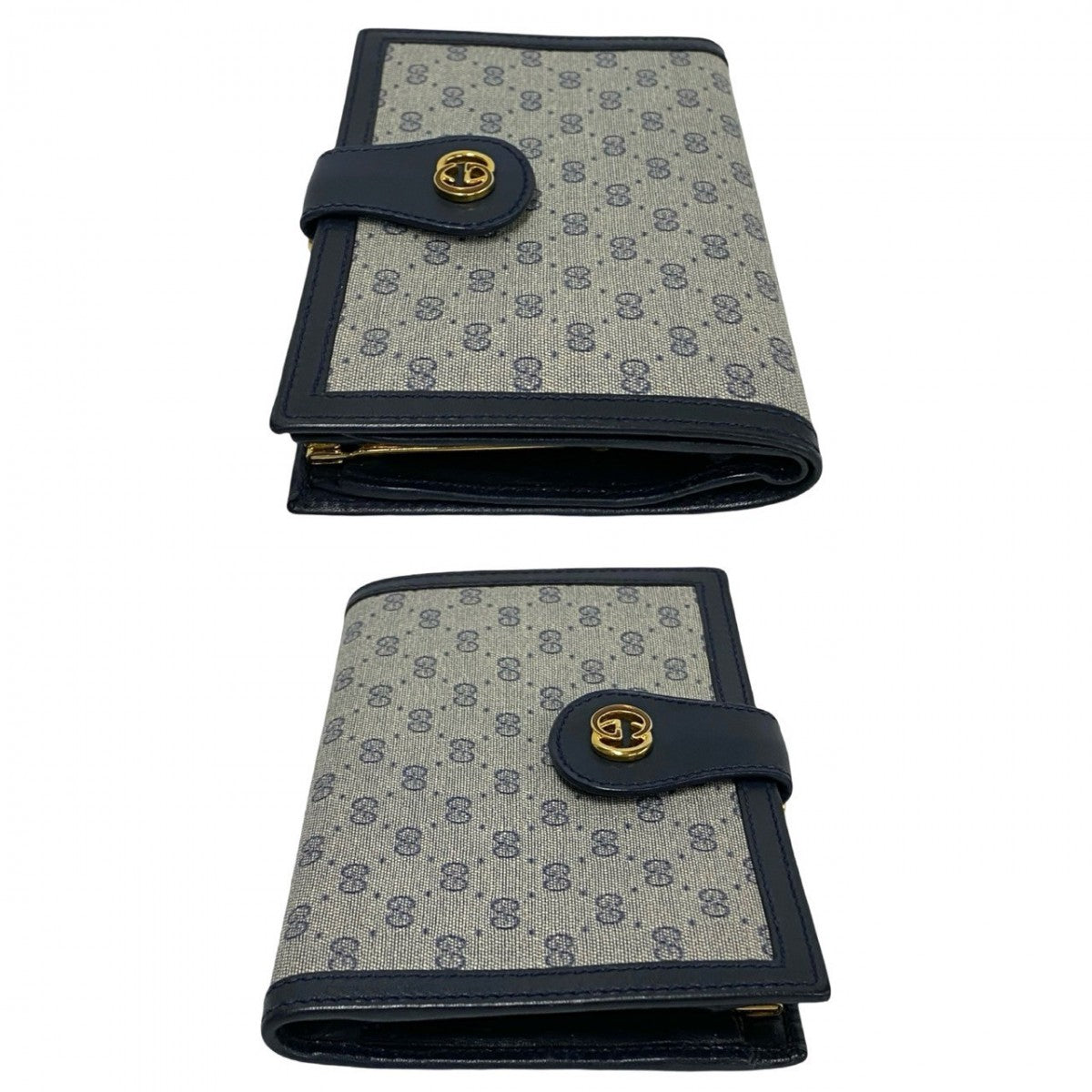 GUCCI Bifold Wallet leather Navy
