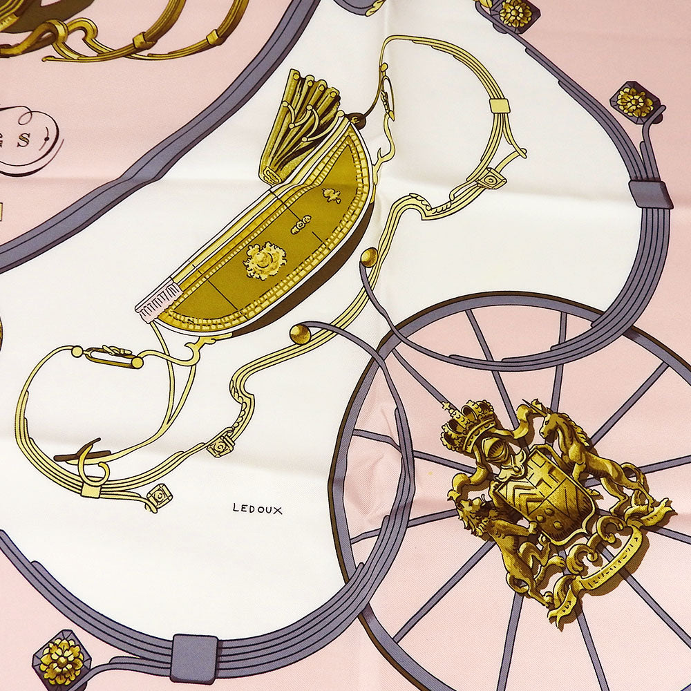 HERMES scarf silk pink Carre90 Women Used
