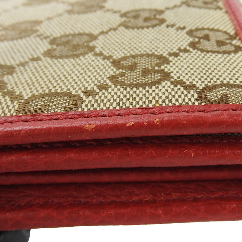 GUCCI Bifold Wallet 346058 GG canvas beige Women Used
