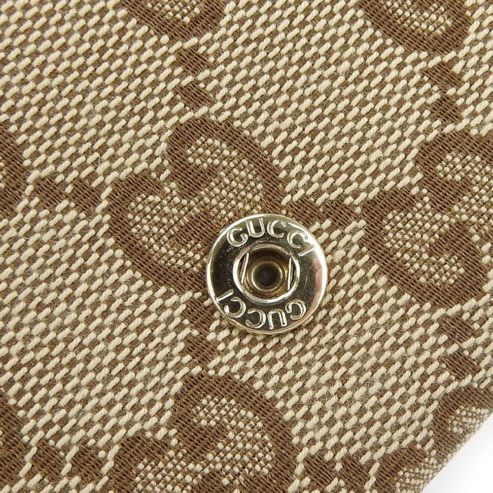 GUCCI Bifold Wallet 346058 GG canvas beige Women Used