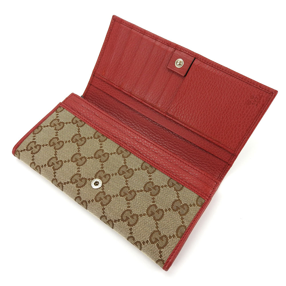 GUCCI Bifold Wallet 346058 GG canvas beige Women Used