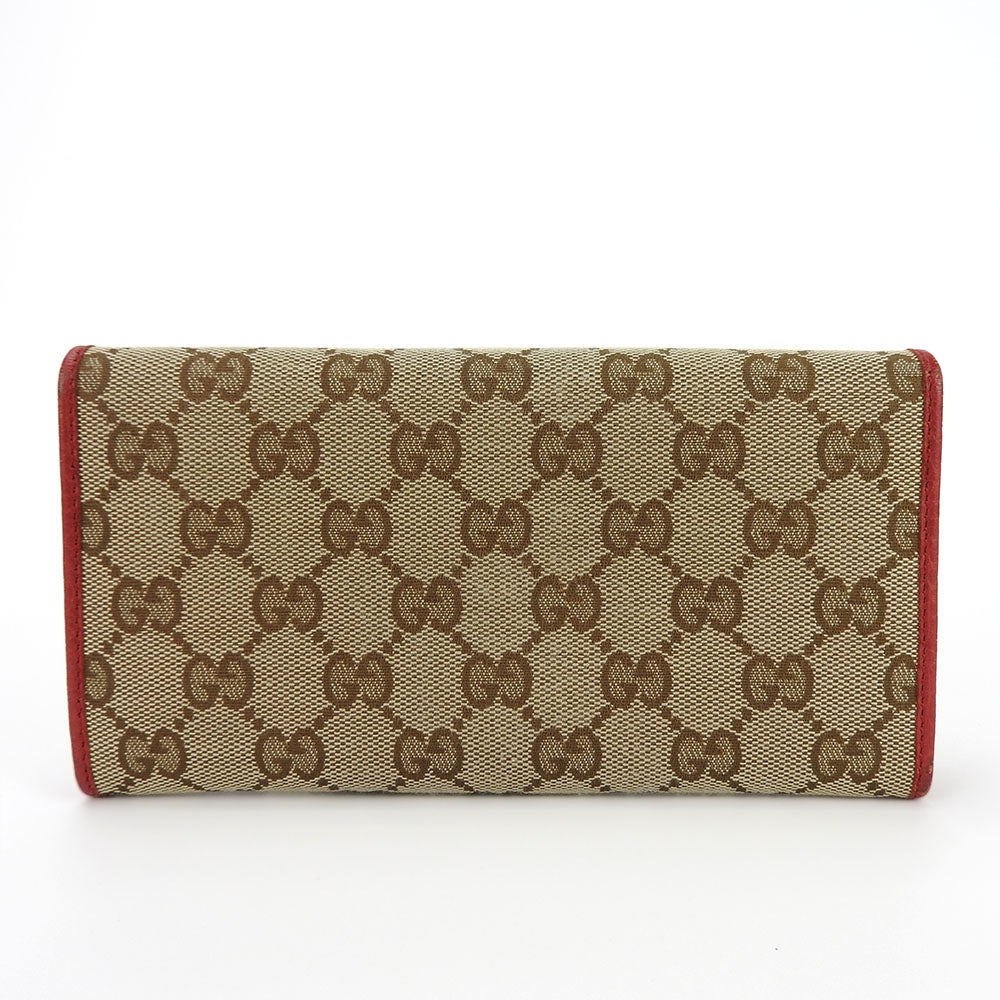 GUCCI Bifold Wallet 346058 GG canvas beige Women Used