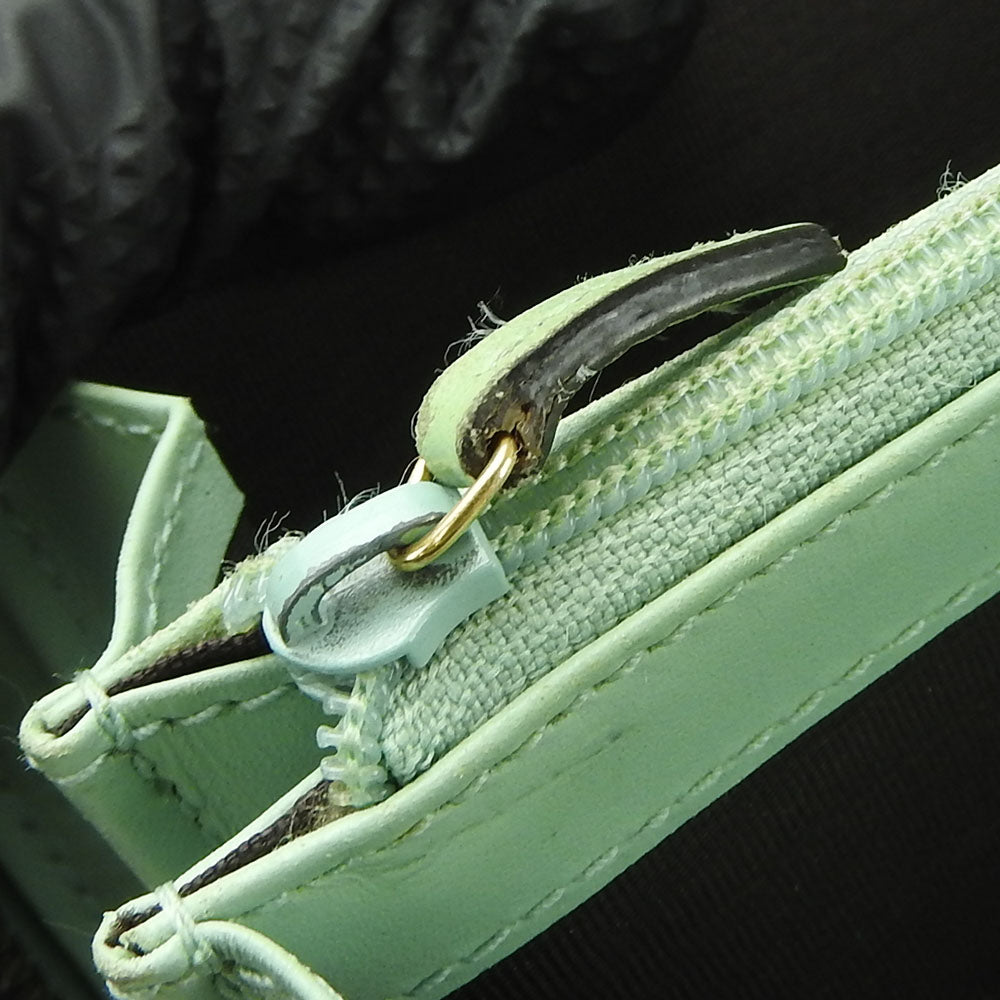 GUCCI Long Wallet Purse 548058 Sima leather Mint green Zip Around Women Used
