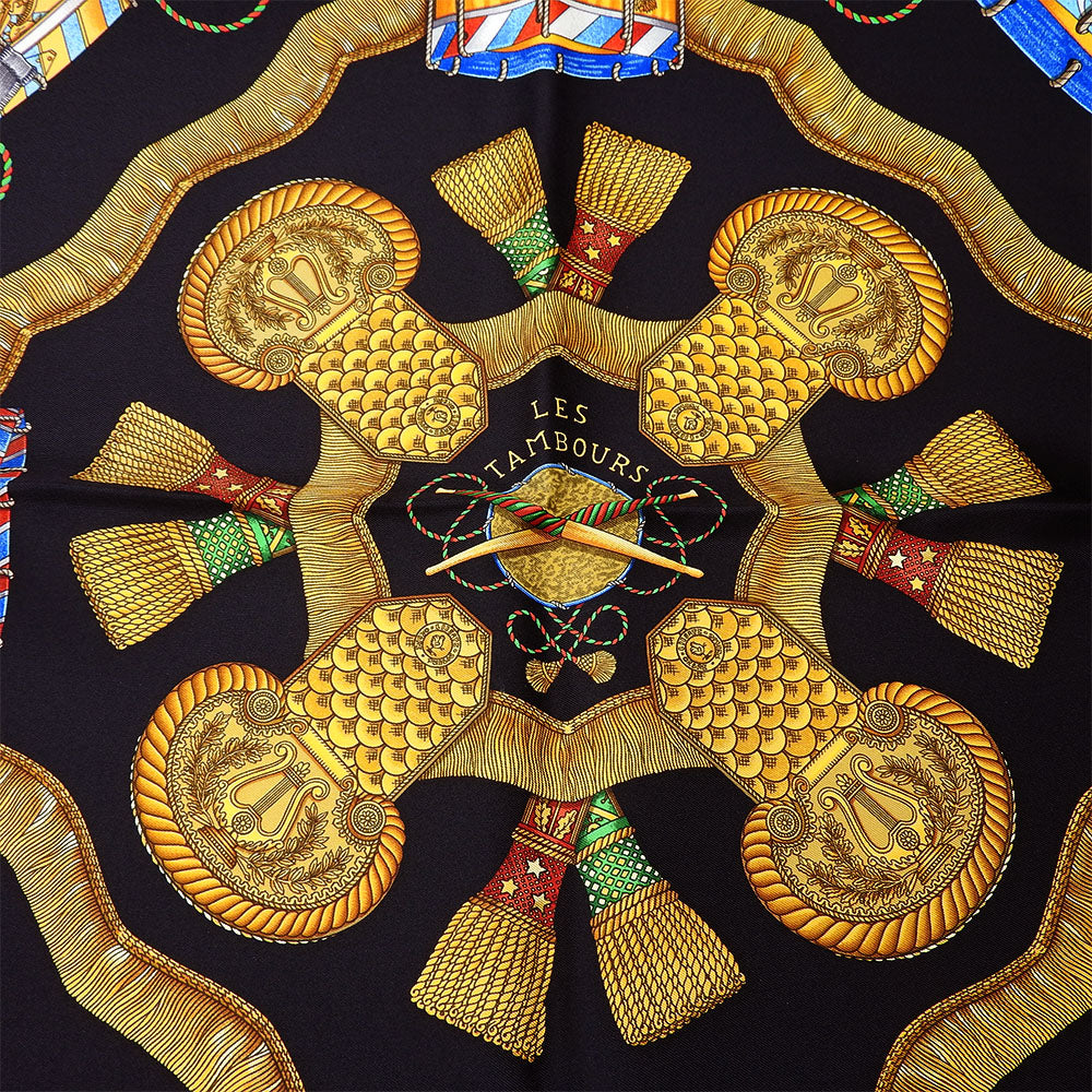 HERMES scarf silk black Carre90 Women Used