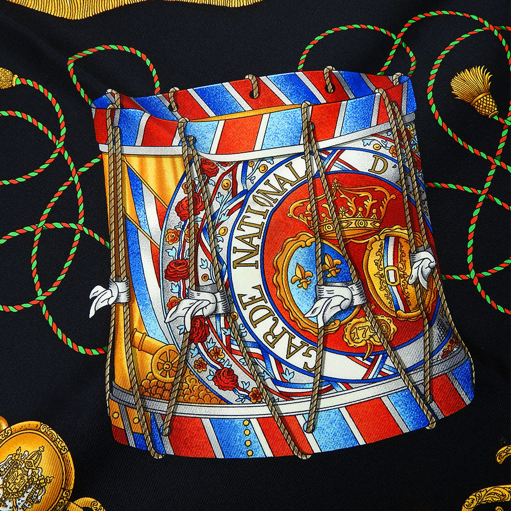 HERMES scarf silk black Carre90 Women Used