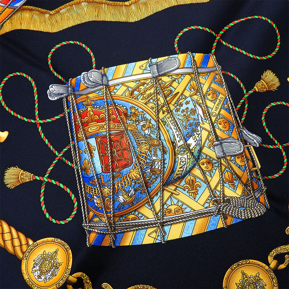 HERMES scarf silk black Carre90 Women Used