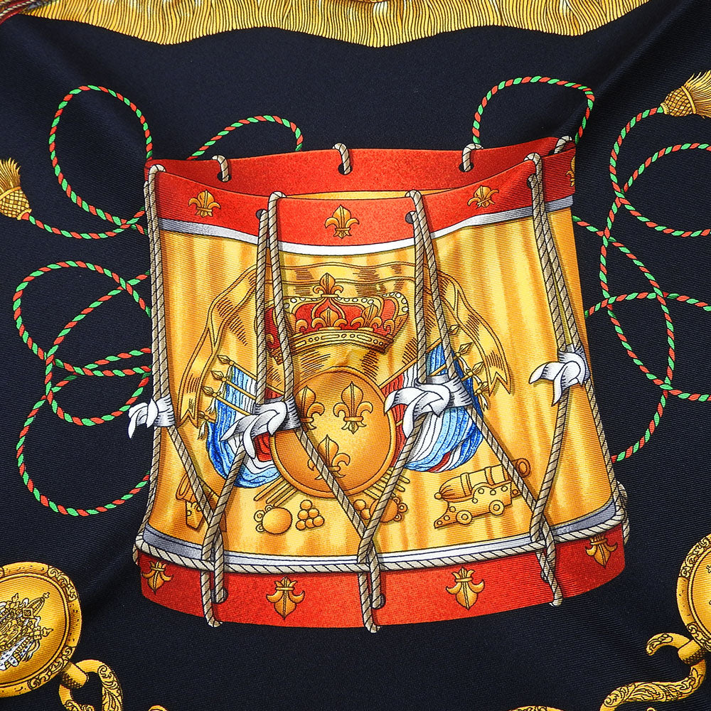 HERMES scarf silk black Carre90 Women Used
