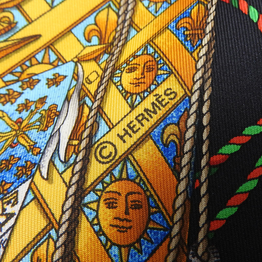 HERMES scarf silk black Carre90 Women Used