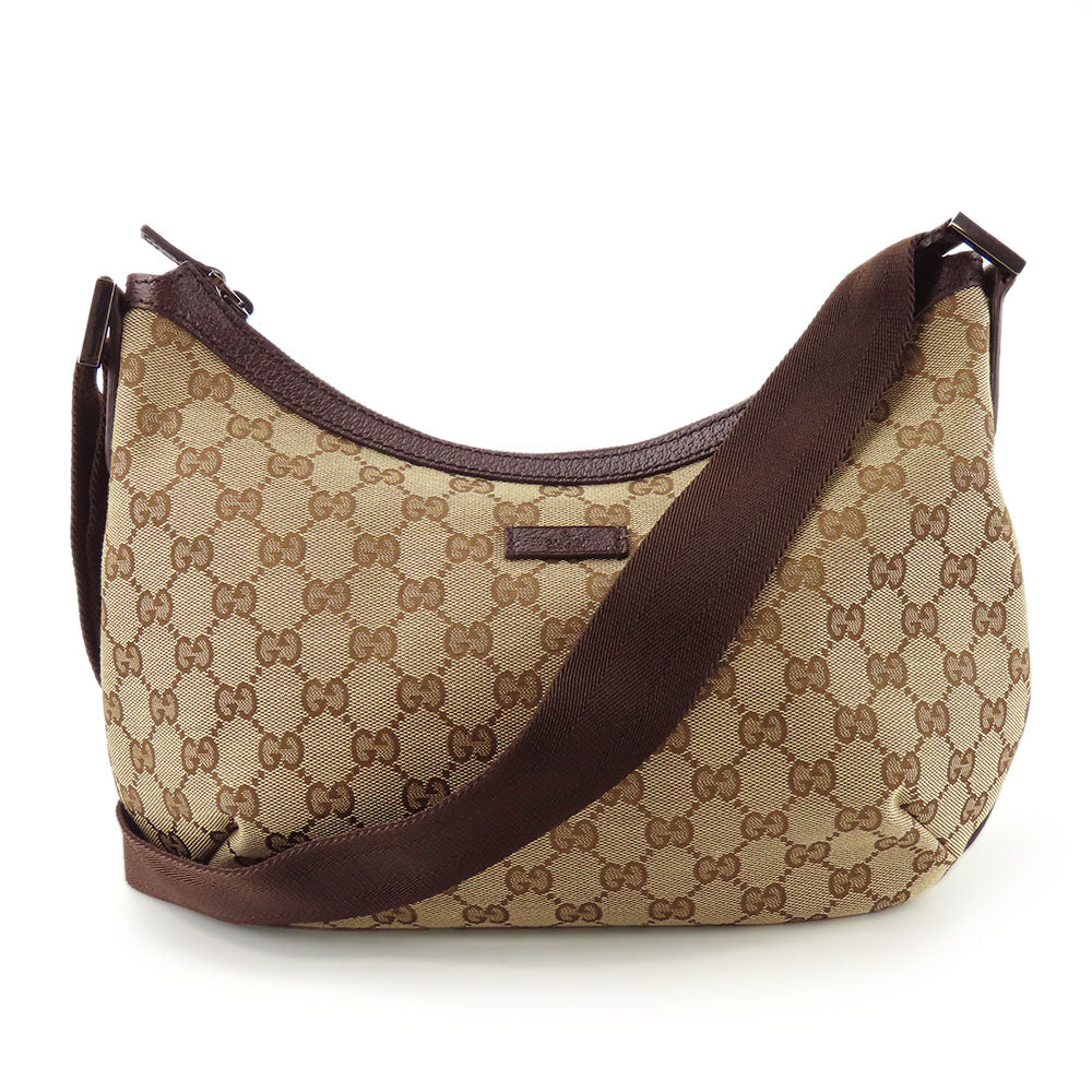 GUCCI Shoulder Bag 181092 GG canvas, leather beige Women Used