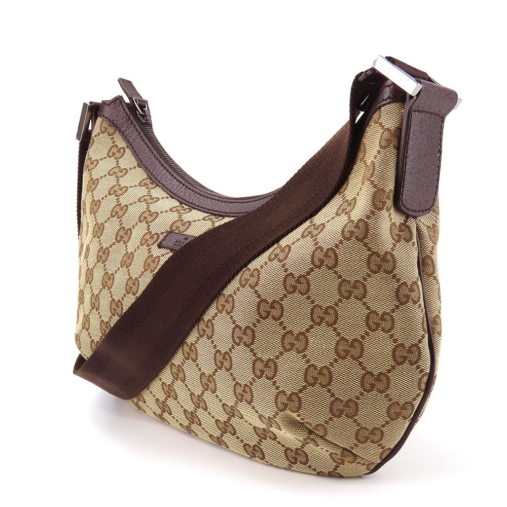 GUCCI Shoulder Bag 181092 GG canvas, leather beige Women Used