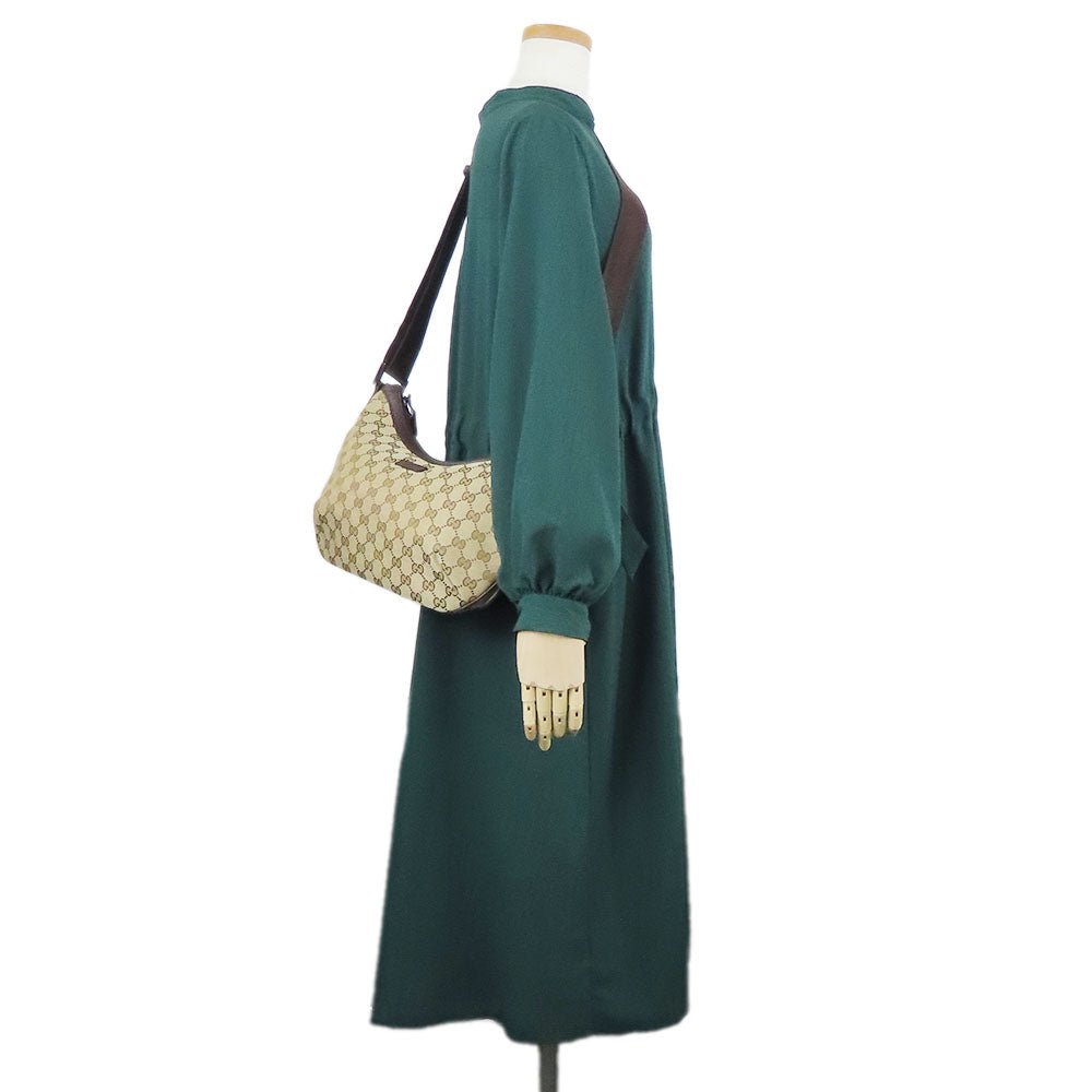 GUCCI Shoulder Bag 181092 GG canvas, leather beige Women Used