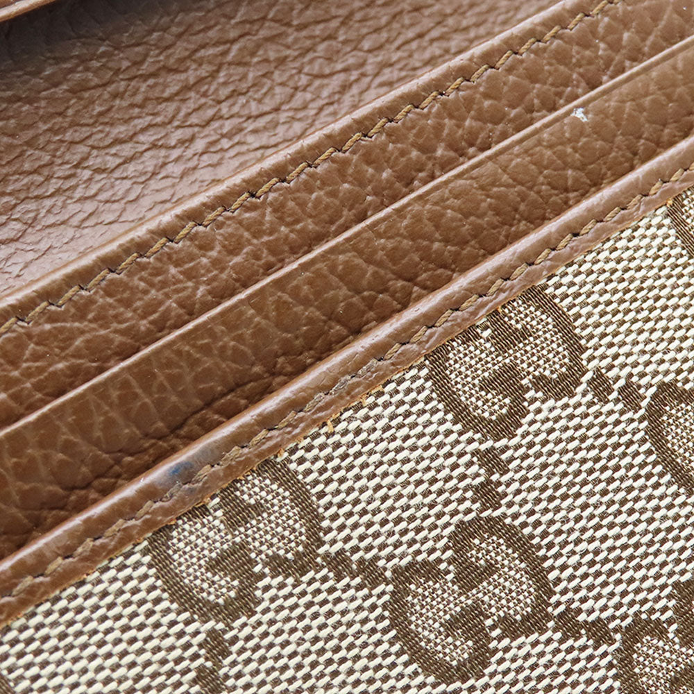 GUCCI Long Wallet Purse 346058 GG canvas, leather Brown Women Used