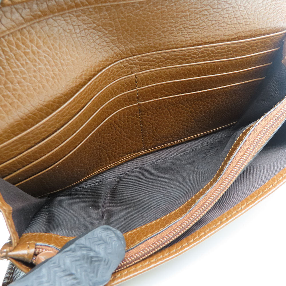 GUCCI Long Wallet Purse 346058 GG canvas, leather Brown Women Used