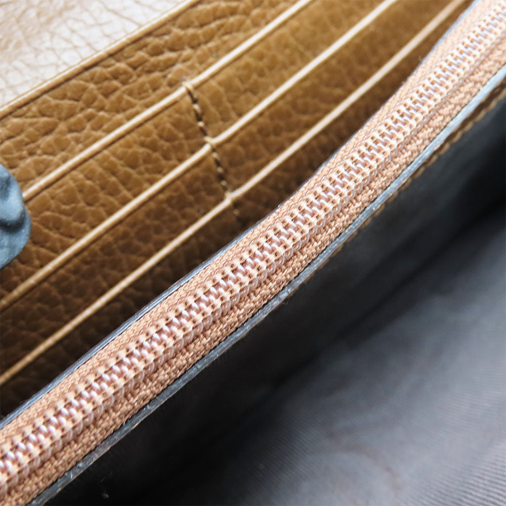 GUCCI Long Wallet Purse 346058 GG canvas, leather Brown Women Used