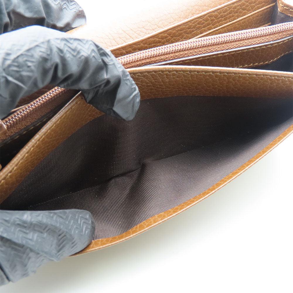 GUCCI Long Wallet Purse 346058 GG canvas, leather Brown Women Used