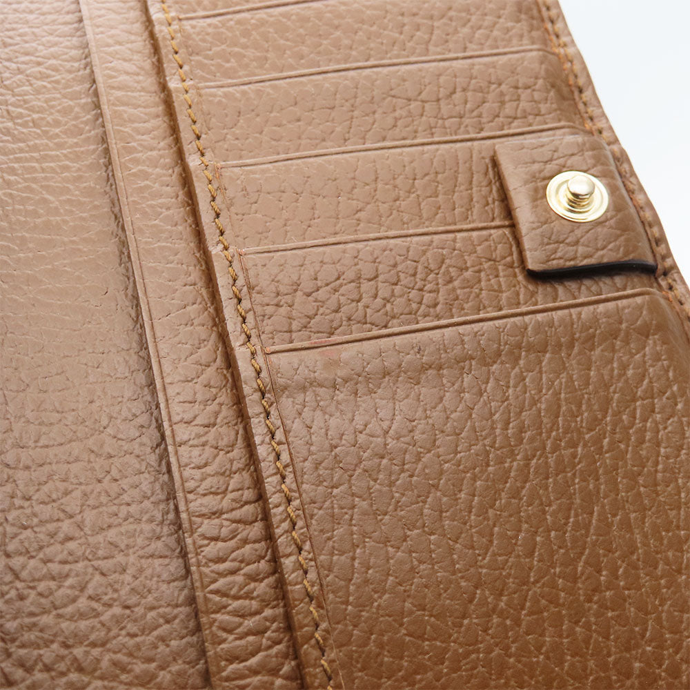 GUCCI Long Wallet Purse 346058 GG canvas, leather Brown Women Used